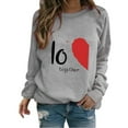 thumbnail image 1 of Baqcunre Valentine'S Day Shirts For Women 2024 Sweatshirt Cute Heart Shaped Printed Pullover Crewneck Shirt(Grey XS-6XL),Long Sleeve Shirts For Women Graphic Tees Womens Fashion Womens Tops, 1 of 5