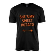BAQCUNRE Valentine'S Day Shirts For Women Couples Matching Shirts Shes My Sweet Potato I Yam Set Gift T Shirts(Black S-3XL),Womens Tops Graphic Tees For Women Shirts For Women Womens Tops