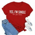 thumbnail image 1 of Baqcunre Valentine'S Day Shirts For Women Funny Print Casual T Shirt Printed Crew Neck Shirt Women's Pullover T Shirt(Red S-3XL),Womens Tops Graphic Tees For Women Shirts For Women Womens Tops, 1 of 8