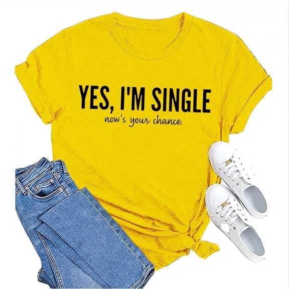 Baqcunre Valentine'S Day Shirts For Women Funny Print Casual T Shirt Printed Crew Neck Shirt Women's Pullover T Shirt(Yellow S-3XL),Womens Tops Graphic Tees For Women Shirts For Women Womens Tops