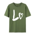 thumbnail image 1 of Baqcunre Valentine'S Day Shirts For Women Men And Women With With Love Printed Couple T Shirt Short Sleeve Top(Army Green XS-4XL),Womens Tops Graphic Tees For Women Shirts For Women Womens Tops, 1 of 6