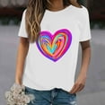 thumbnail image 1 of Baqcunre Valentine'S Day Shirts For Women New Summer Simple Love Printed Round Neck Short Sleeved T Shirt Casual Top(White S-3XL),Womens Tops Graphic Tees For Women Shirts For Women Womens Clothes, 1 of 4
