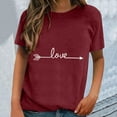 thumbnail image 1 of Baqcunre Valentine'S Day Shirts For Women Short Sleeved Printed Fashion Pattern Classic Loose Crewneck Top T Shirt(Wine S-XXL),Womens Tops Graphic Tees For Women Shirts For Women Womens Clothes, 1 of 4