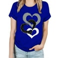 thumbnail image 1 of Baqcunre Valentine'S Day Shirts For Women Sweatshirt Cute Heart Shaped Printed Pullover Crewneck Short Sleeve Shirt Summer(Blue S-XXL),Womens Tops Graphic Tees For Women Shirts For Women Womens Tops, 1 of 7