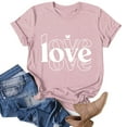 thumbnail image 1 of Baqcunre Valentine'S Day Shirts For Women Sweatshirt Womens Cute Trendy Shirt Casual Short Sleeve Pullover Tops(Hot Pink S-3XL),Womens Tops Graphic Tees For Women Shirts For Women Womens Tops, 1 of 4