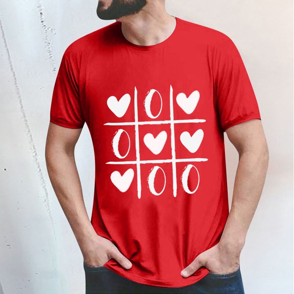 Baqcunre Valentine'S Day Shirts For Women Valentines Day Graphic T Shirt Couple Matching Shirt Short Sleeve T Shirt Shirt Mens Model(Red M-3XL),Womens Tops Graphic Tees Shirts For Women