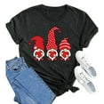 thumbnail image 1 of Baqcunre Valentine's Day Shirts for Women Gnome Print Round Neck Short Sleeve T Shirt Top (Black S-3XL), Womens Tops Graphic Tees for Women Shirts for Women, Womens Tops, 1 of 5