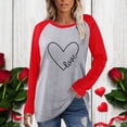 thumbnail image 1 of Baqcunre Valentines Day Shirts Women, Women's Valentine's Day Color-Coded Long-Sleeved Casual T-Shirt, Long Sleeve Shirts for Women, T Shirts for Women, Womens Tops Graphic Tees, Grey, Xxl, 1 of 4