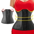 thumbnail image 1 of Baqcunre Waist Trainer Corset Waist Belt Latex Support Chest 25 Bone Rubber Corset Belt Steel Bone Extender Shapewear Tummy Control Corset Belt Belts For Women,Women'S Shapewear,Black,2XL, 1 of 7