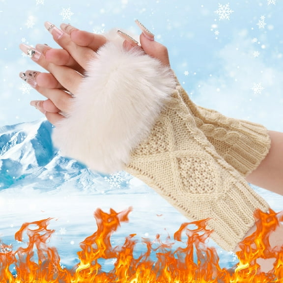 Baqcunre Warm Glove Windproof Elastic Texting Black Gloves Thermal Gloves Christmas Gift,,Winter Gloves,Mittens For Women,Gloves For Cold Weather,Fingerless Gloves For Women,,Beige