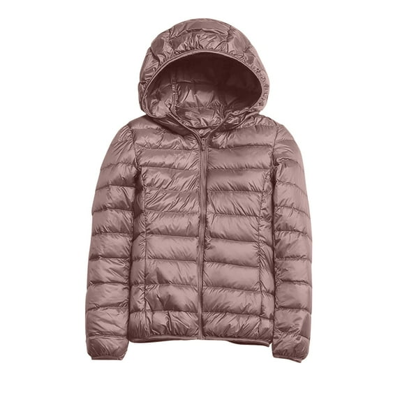 Baqcunre Warm Hooded Windproof Coat With Recycled Insulation Short Hooded White Duck Down Coat Outerwear Womens Coats Fleece Jacket Women Winter Jackets For Women Coats For Women,Color Khaki,L