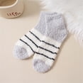thumbnail image 1 of Baqcunre Warm Socks for Women Women's Striped Letter Carpet Plus Velvet Socks Winter Thickened Floor Sleeping Plush Socks Coral Velvet Socks Warm Socks for Men Comfy Socks Women Fuzzy Warm, 1 of 3