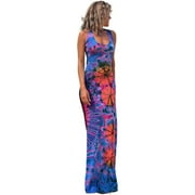 Baqcunre Wedding Guest Dresses For Women Ladies Summer Autumn Sexy Multi Print Halter Dress Party Wedding Dress Group Homecoming Dresses Prom Dress Blue Dress L