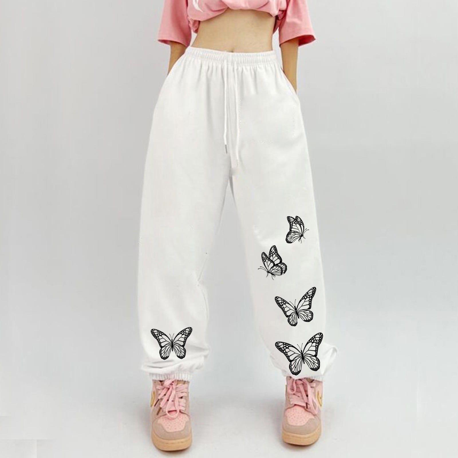 Baqcunre Wide Leg Pants For Women Women With Pockets Loose Fit Elastic