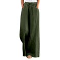 thumbnail image 1 of Baqcunre Wide Leg Pants For Women Women'S Cotton High Waist Loose Relaxed Wide Leg Pants Jogger Pants For Women Pants For Women Army Green L, 1 of 3