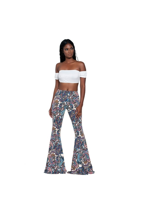 Wide Leg Pants For Women Women'S Trousers High Waist Casual Tight Bell Bottom Pants Wide Leg Flared Pants Flare Pants Womens Pants A XL
