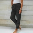 thumbnail image 1 of Baqcunre Wide Leg Pants Woman Ladies Summer Elastic High Waist Solid Color Cotton Linen Wide Leg Loose Pants Womens Fashion Women's Pants Pants for Women Womens Clothes Black L, 1 of 5