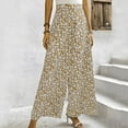 thumbnail image 1 of Baqcunre Wide Leg Pants Woman Spring and Summer Women's Small Flower Loose Casual Waist Wide Leg Trousers Womens Fashion Women's Pants Pants for Women Womens Clothes Khaki XXL, 1 of 5