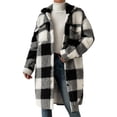 thumbnail image 1 of Baqcunre Winter Coats For Women Women'S Autumn Or Winter Button Down Lapel Plush Plaid Coat Loose Long Coat Button Down Shirts For Women Fall Outfits For Women 2023 Black M, 1 of 8