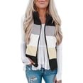 thumbnail image 1 of Baqcunre Winter Coats For Women Women'S Spliced Fashion Casual Sleeveless Pocket Zipper Coat Jackets For Women Womens Fall Fashion 2023 Black S, 1 of 8