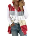 thumbnail image 1 of Baqcunre Winter Coats For Women Women'S Spliced Fashion Casual Zipper Pocket Drawstring Plush Sleeveless Coat Jackets For Women Womens Fall Fashion 2023 Watermelon red 5XL, 1 of 4