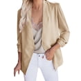 thumbnail image 1 of Baqcunre Winter Coats For Women Women Fashion Long Sleeve Open Front Notched Collar Suit Cardigan Office Ladies Jacket Coat Womens Tops Blazers For Women Khaki XL, 1 of 5