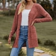 thumbnail image 1 of Baqcunre Winter Coats For Women Women'S Brushed Solid Color Long Sleeved Women'S Cardigan Jacket Cardigan Sweaters For Women Fall Outfits For Women 2023 Hot Pink XL, 1 of 5