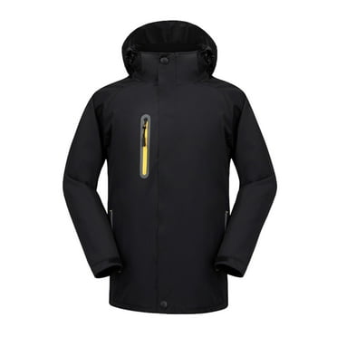 Baqcunre Winter Jackets For Men Men'S Autumn And Winter Plush Windproof Solid Color Stormsuit Large Hooded Casual Jacket Blazer For Men Tops For Men Black L