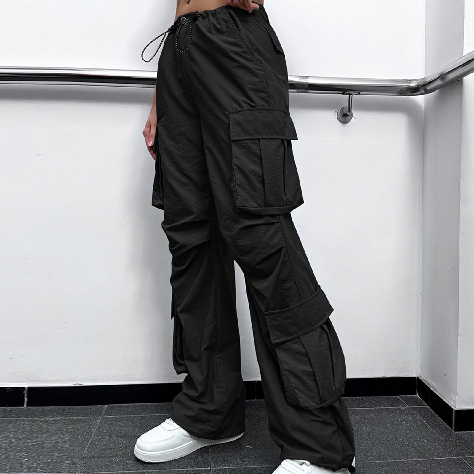 美品 Baqcunre Woman Zipper Waist High Baggy Fit Relaxed Clothing