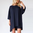 thumbnail image 1 of Baqcunre Women Casual Oversized T Shirt Tops Shorts Workout Sports Tracksuit,Size L,Two Piece Sets for Women,Outfits for Women,Fall Outfits Women Trendy,Women's Pants,Women Clothing,Blue, 1 of 5