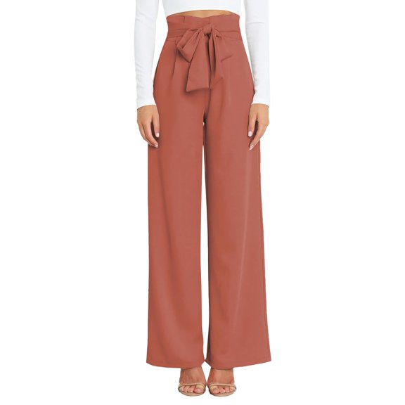 Baqcunre Women Large Size Casual Pants Polyester Loose Cropped Pants Wide Leg Pants,Size L,Wide Leg Pants Woman,Palazzo Pants for Women,Y2K Pants,Women's Pants,Women Clothing,Red