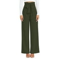 thumbnail image 1 of Baqcunre Women Large Size Casual Pants Polyester Loose Cropped Pants Wide Leg Pants,Size XL,Wide Leg Pants Woman,Palazzo Pants for Women,Y2K Pants,Women's Pants,Women Clothing,Green, 1 of 7