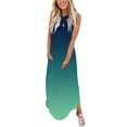 thumbnail image 1 of Baqcunre Women'S Casual Dresses Women Gradient Printing Loose Sundress Long Dress Crisscross Sleeveless Split Maxi Dress Summer Beach Dress With Pocket Corset Dress Long Dresses For Women, 1 of 6