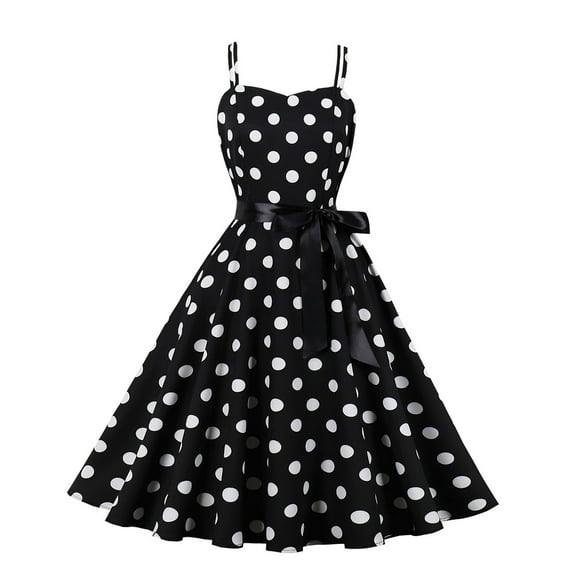 Baqcunre Women'S Formal Dresses Women'S Rockabilly Dress Sleeveless Vintage Cocktail Dress Retro Swing Dress A Line Elegant Dress Summer Dresses 2023 Sundresses For Women Black Dress L