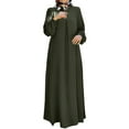 thumbnail image 1 of Baqcunre Women's Bohemian Polka Dot Print Muslim Dress Long Sleeves Islamic Prayer Clothes Maxi Dress for Women Womens Dresses Casual Dresses for Women Long Sleeve Dress for Women,Green,Size M, 1 of 4