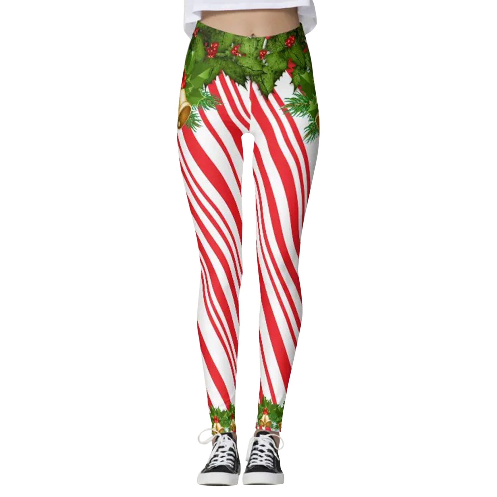 Baqcunre Women's Christmas Printed Sweatpants High Waist Leggings