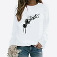 thumbnail image 1 of Baqcunre Women's Dandelion Print Long Sleeve Casual Fashion Hoodie Top Womens Tops Crewneck Sweatshirts Graphic Sweatshirts for Women Womens Sweatshirt White 3Xl, 1 of 4