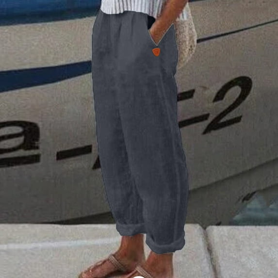 Baqcunre Women's Drawstring Elastic Belt Wash Crepe Pants with Standard Slacks Size S-3XL,Women's Pants Womens Fashion Womens Clothes Pants for Women Grey