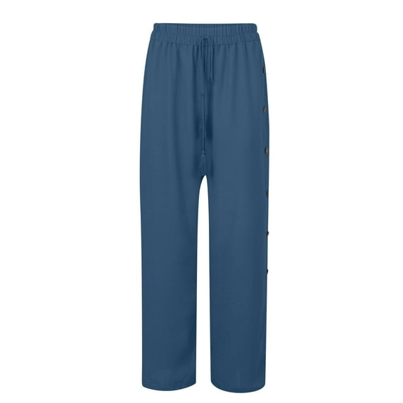 Baqcunre Women's High Waist Casual Solid Color Elastic Waist Loose Wide Leg Pants Trousers,Size S-3XL,Wide Leg Pants Woman,Womens Sweatpants,Women's Pants,Womens Fashion,Womens Clothes,Blue