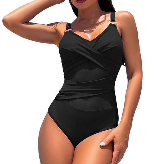 Baqcunre Women's Jumpsuit, Women's One Piece Breathable Mesh Swimsuit Sports Quick Dry Swimwear Black S