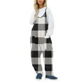 thumbnail image 1 of Baqcunre Women's Jumpsuit, Women's Spring V Tie Pocket Loose Casual Jumpsuit Black XL, 1 of 5
