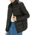 thumbnail image 1 of Baqcunre Women's Long Sleeve Quilted Stand-Up Collar Solid Light Wight Down Jacket Womens Winter Coats Puffer Jacket Jackets for Women Coats for Women Black L, 1 of 2