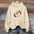 thumbnail image 1 of Baqcunre Women's Long-Sleeved Loose Rugby Print Hoodie with Pockets Womens Tops Graphic Hoodie Hoodies for Women Womens Sweatshirt,Beige,L, 1 of 3