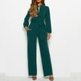 thumbnail image 1 of Baqcunre Women's Loose Belted Dressy Crewneck Jumpsuit Long Wide Legs formal Rompers One Piece Jumpsuit Jumpsuits for Women Dressy Womens Pants Long Sleeve Jumpsuit for Women,Green,Size XL, 1 of 7