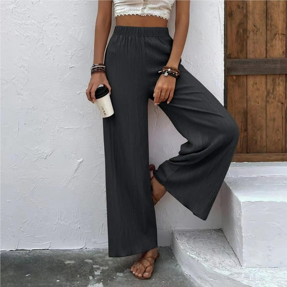 Baqcunre Women's Loose Fit Pleated Loose and Lean Long Court Trousers,Size S-3XL,Wide Leg Pants Woman,Womens Sweatpants,Women's Pants,Womens Clothes,Color Grey