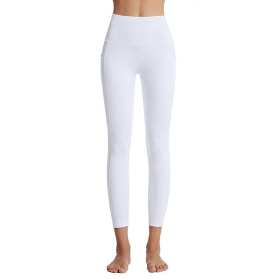 Baqcunre Women's Nude Hip Lift Tights Running Yoga Workout Pants,Color White,Size M-XXL