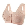 thumbnail image 1 of Baqcunre Women's Plus-Size Front Open Button No Underwire Bra Womens Clothes Bras for Women Womens Lingeries Push Up Bra,Beige,M, 1 of 2