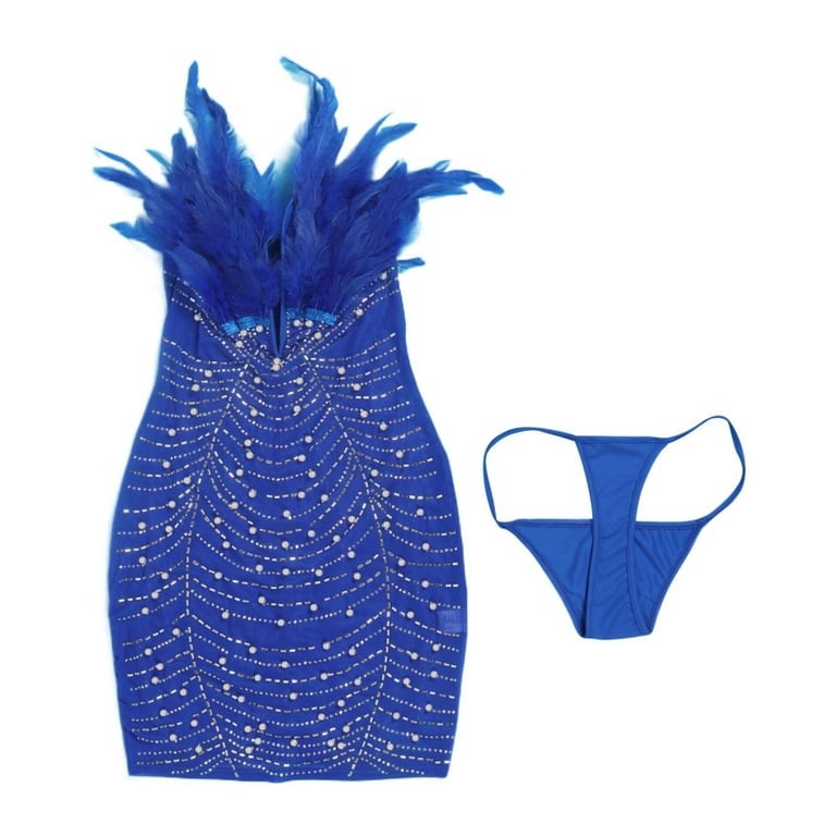 Sexy Solid See-through Feathers V Neck Princess Dresses Sexy Solid See-through Feathers V Neck Princess Dresses
