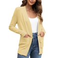 thumbnail image 1 of Baqcunre Women's Solid Color Knitted Cotton Pocket Sweater Long-Length Cardigan Long Cardigans for Women Trendy Cardigan Sweaters for Women Long Sweaters for Women,Womens Sweaters Beige L, 1 of 6