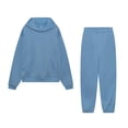 thumbnail image 1 of Baqcunre Women's Solid Color Sports Sweater Waist Set Long Sleeve Sweater Pants Set,Size S-3XL,Sweat Set for Women,Outfits for Women,Two Piece Sets for Women,Womens Fashion,Blue, 1 of 3